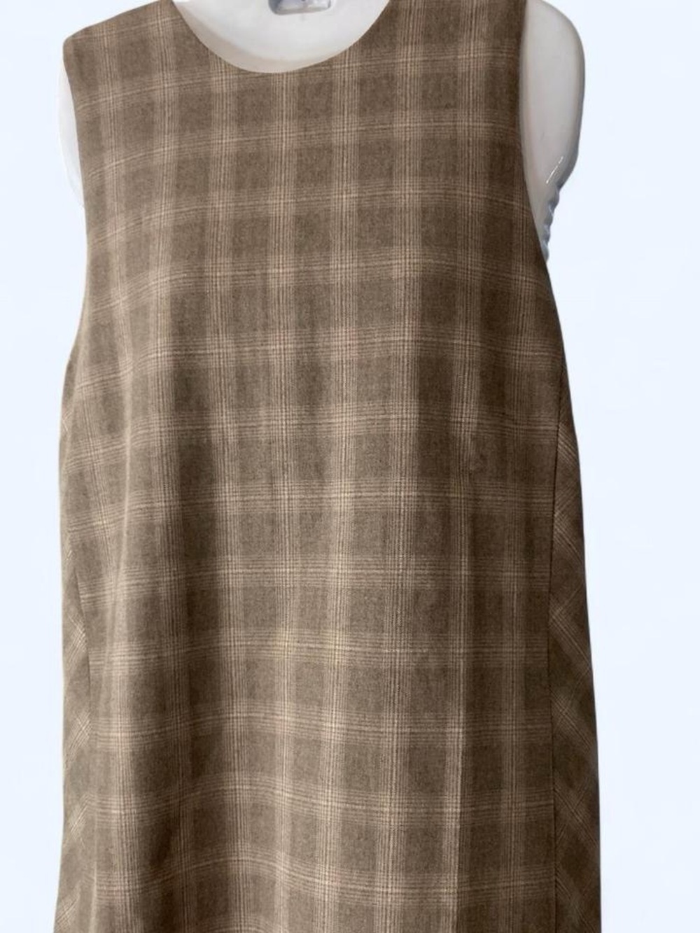 Banana Republic brown plaid midi dress Size 16 sleeveless nwt